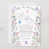 Paarse lavender Love in Bloom Vrijgezellenfeest no Kaart (Voorkant)