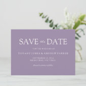 Paarse lavender Modern Simple Wedding Save The Date (Staand voorkant)