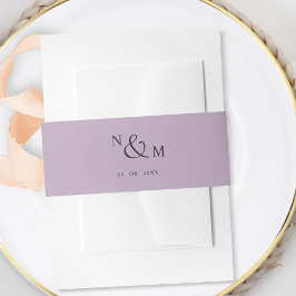 Paarse lavender Modern Simple Wedding Uitnodigingen Wikkel