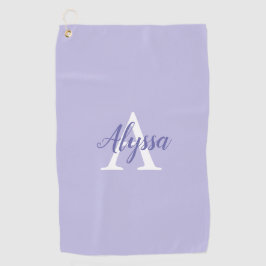 Paarse lavender Monogram Script Golfhanddoek