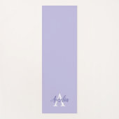 Paarse lavender Monogram Script Yoga Mat (Voorkant)
