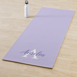 Paarse lavender Monogram Script Yoga Mat