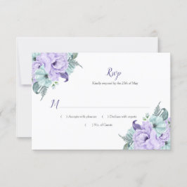 Paarse lavender Munt Waterverf Peonies RSVP Kaartje