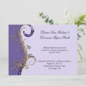 Paarse lavender Paars & Gold  Swirl Kaart (Staand voorkant)