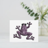 Paarse lavender Paisley Frog Briefkaart (Staand voorkant)