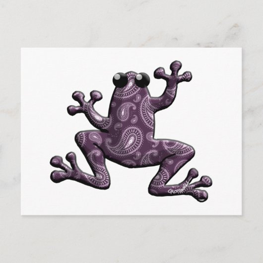 Paarse lavender Paisley Frog Briefkaart (Voorkant)