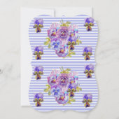 Paarse lavender Pansy 40th Birthday Invitation Kaart (Achterkant)