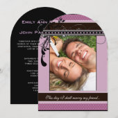 Paarse lavender Photo Weddenschap Kaart (Voorkant / Achterkant)