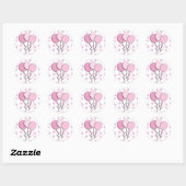 Paarse lavender Pink Polka Dot Birthday Party Ronde Sticker (Vel)