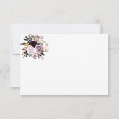 Paarse lavender Pink White Floral Wedding Bedankkaart (Achterkant)