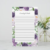 Paarse lavender pony's Floral Lond Stationery Briefpapier (Staand voorkant)