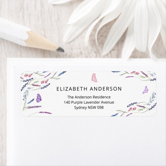 Paarse lavender Return Label (Insitu)