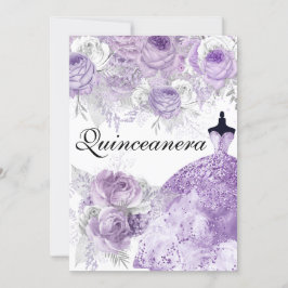 Paarse lavender Roos Dress Quinceanera nodigt uit Kaart