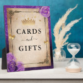 Paarse lavender Roos Gold-kaarten en cadeaubonnen Fotoplaat (Zijkant)