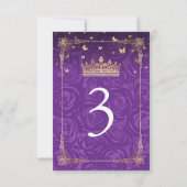 Paarse lavender Roos Gold Table Number Kaarten (Achterkant)
