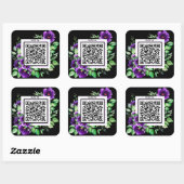 Paarse lavender Roos ventilator Hartelijk dank voo Vierkante Sticker (Vel)