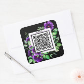 Paarse lavender Roos ventilator Hartelijk dank voo Vierkante Sticker (Envelop)