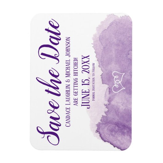 Paarse lavender Save the Date Wedding Magneet (Verticaal)