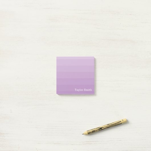 Paarse Lavender Shades Youthful Text Name Post-it® Notes (Op bureau)