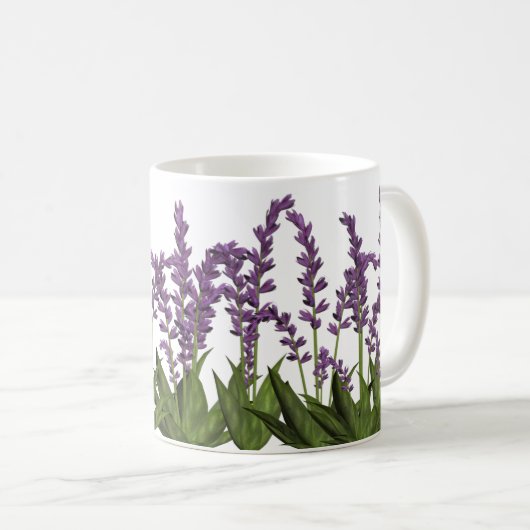 Paarse lavender Spring Flowers Coffee Mok (Voorkant rechts)