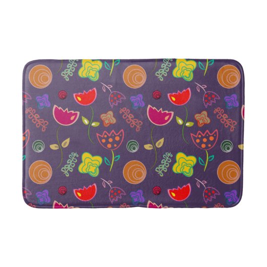 Paarse lavender stijlvol abstract florenvlees Bath Badmat (Voorkant)
