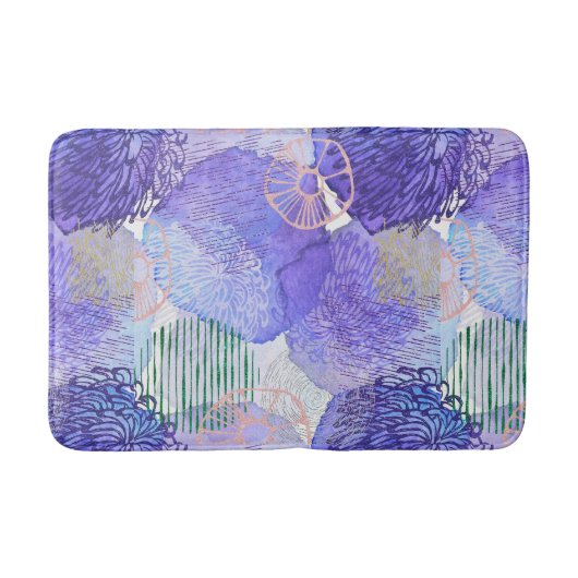 Paarse lavender stijlvol abstract kunstwerk Bath M Badmat (Voorkant)