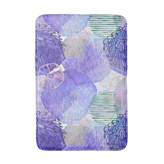 Paarse lavender stijlvol abstract kunstwerk Bath M Badmat (Voorkant Verticaal)