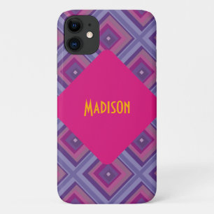 paarse lavender velden diamantpatroon kunst Case-Mate iPhone case