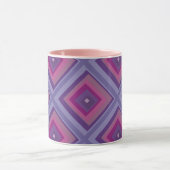 paarse lavender velden diamantpatroon kunst mok (Midden)