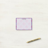 paarse lavender velden diamantpatroon kunst post-it® notes (Op bureau)