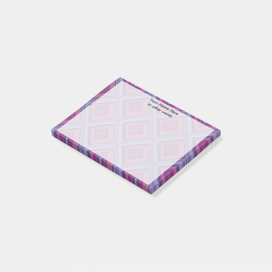paarse lavender velden diamantpatroon kunst post-it® notes (Schuin)