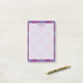 paarse lavender velden diamantpatroon kunst post-it® notes (Op bureau)