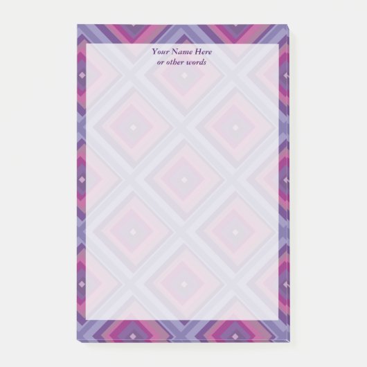 paarse lavender velden diamantpatroon kunst post-it® notes (Voorkant)