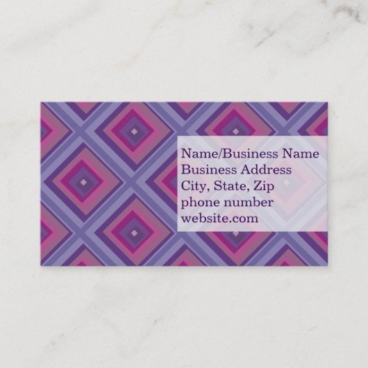 paarse lavender velden diamantpatroon kunst visitekaartje (Voorkant)