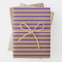 Paarse lavender Violet Lines Faux Rustic Kraft