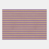 Paarse lavender Violet Lines Faux Rustic Kraft Inpakpapier Vel (Voorkant)