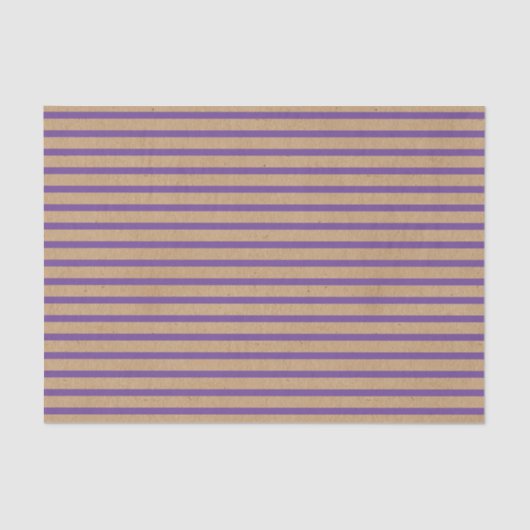 Paarse lavender Violet Lines Faux Rustic Kraft Tissuepapier (Voorkant)