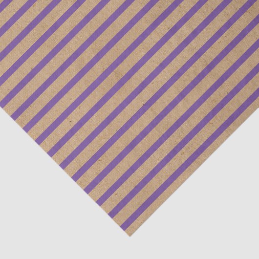 Paarse lavender Violet Lines Faux Rustic Kraft Tissuepapier (Detail)