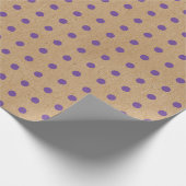 Paarse lavender Violet Stippen Faux Rustic Kraft Cadeaupapier (Hoek)