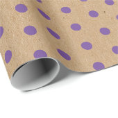 Paarse lavender Violet Stippen Faux Rustic Kraft Cadeaupapier (Rol Hoek)