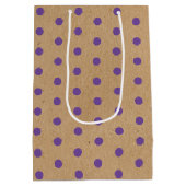 Paarse lavender Violet Stippen Faux Rustic Kraft Medium Cadeauzakje (Achterkant)