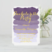 Paarse lavender waterverf bachelorette kaart (Staand voorkant)