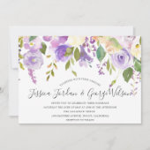 Paarse lavender Waterverf Flowers Weddenschap Uitn Kaart (Voorkant)