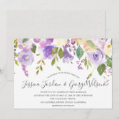 Paarse lavender Waterverf Flowers Weddenschap Uitn Kaart (Voorkant / Achterkant)