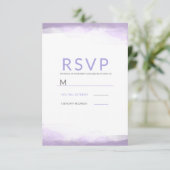 Paarse lavender Waterverf Moderne bruiloft RSVP (Staand voorkant)