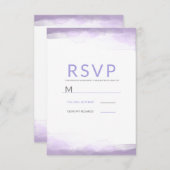 Paarse lavender Waterverf Moderne bruiloft RSVP (Voorkant / Achterkant)