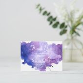 Paarse lavender Waterverven Bedankt voor je kortin Kortingskaartje (Staand voorkant)