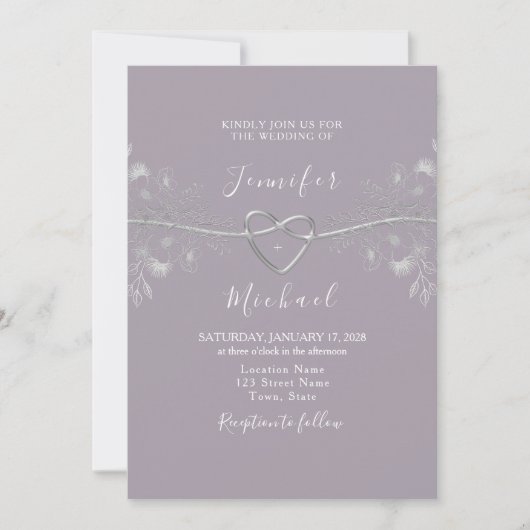 Paarse lavender Wedding Kaart (Voorkant)
