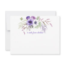 Paarse lavender White Waterverf Flowers Greenery