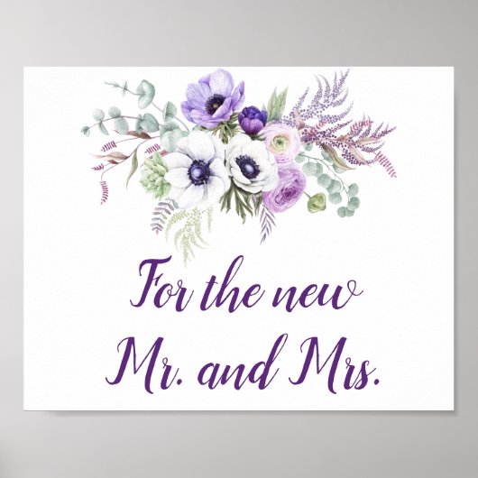 Paarse lavender White Wedding Cards & Gifts Sign Poster (Voorkant)